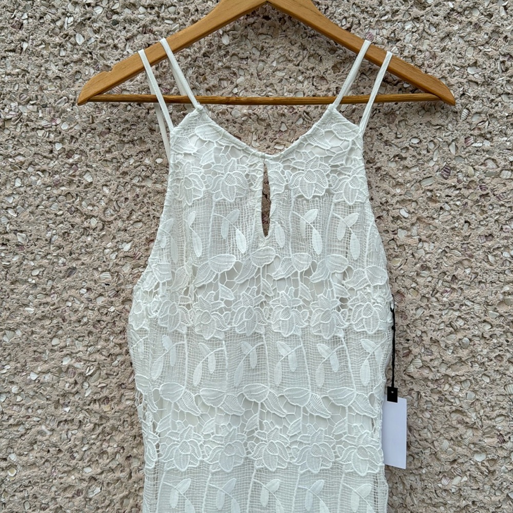 ASTR The Label White Overlay Cocktail Dress NWT
